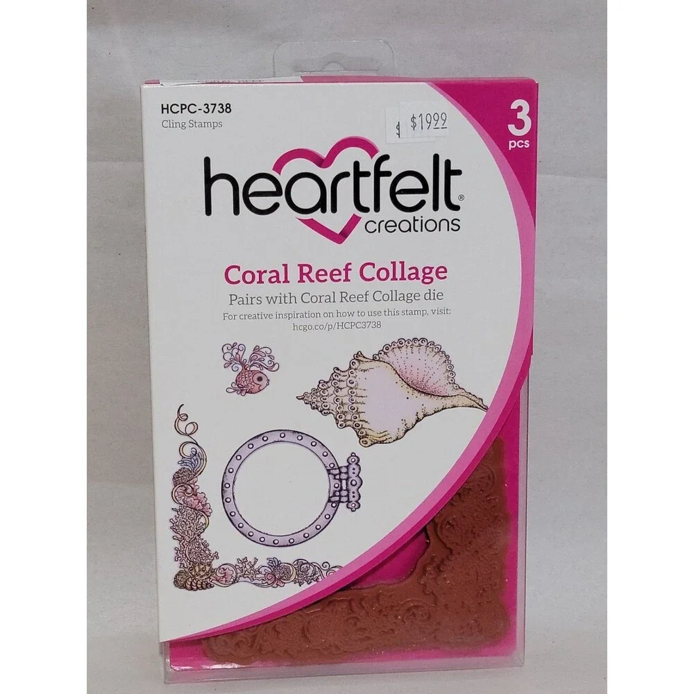 Heartfelt Creations Coral Reef Collage Cling Stamps HCPC-3738